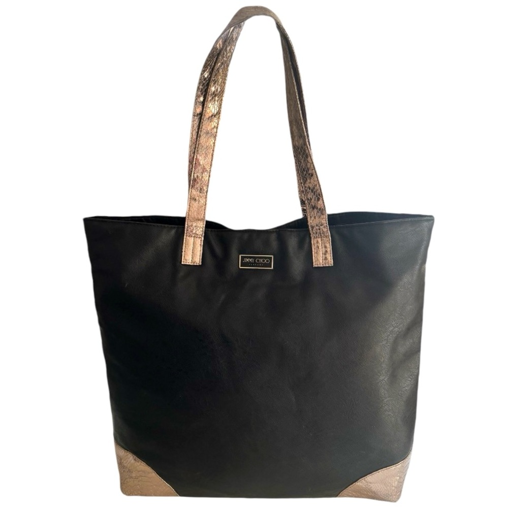 Jimmy Choo Parfums Black & Snake Print Faux Leather Tote Shoulder Bag! - Picture 1 of 11
